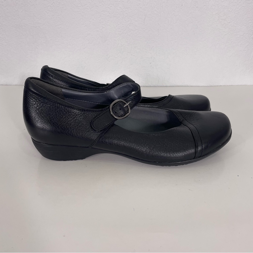 Dansko Black Leather Mary Jane Fawna Shoes